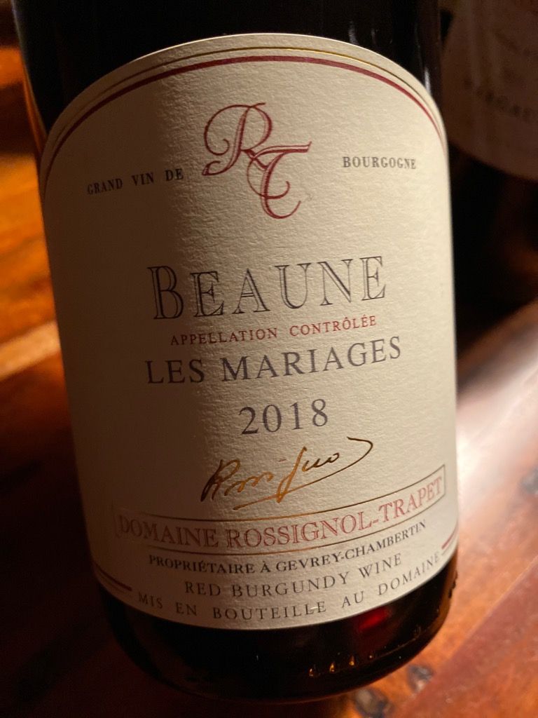 2020 Domaine Rossignol Trapet Beaune Les Mariages, France, Burgundy ...