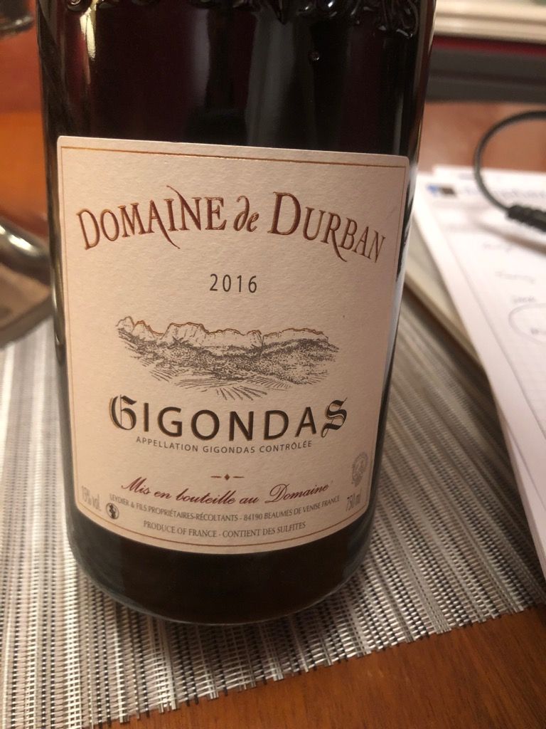 2016 Domaine de Durban Gigondas, France, Rhône, Southern Rhône