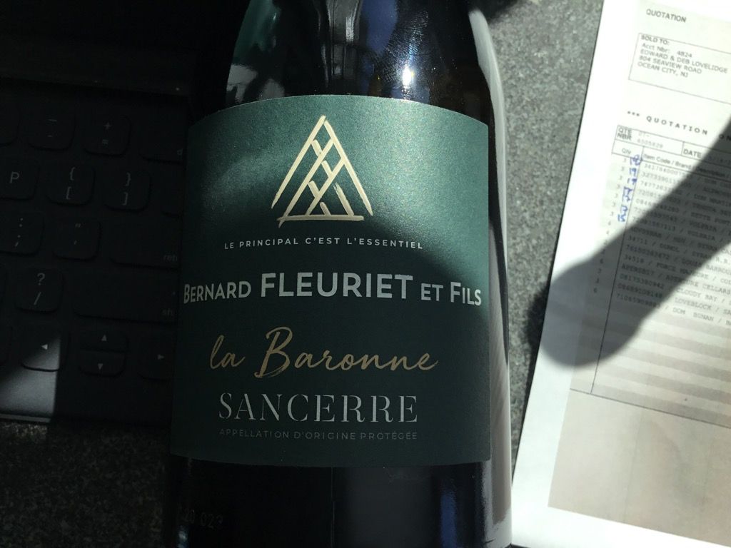 2018 Domaine Bernard Fleuriet Et Fils Sancerre La Baronne, France ...