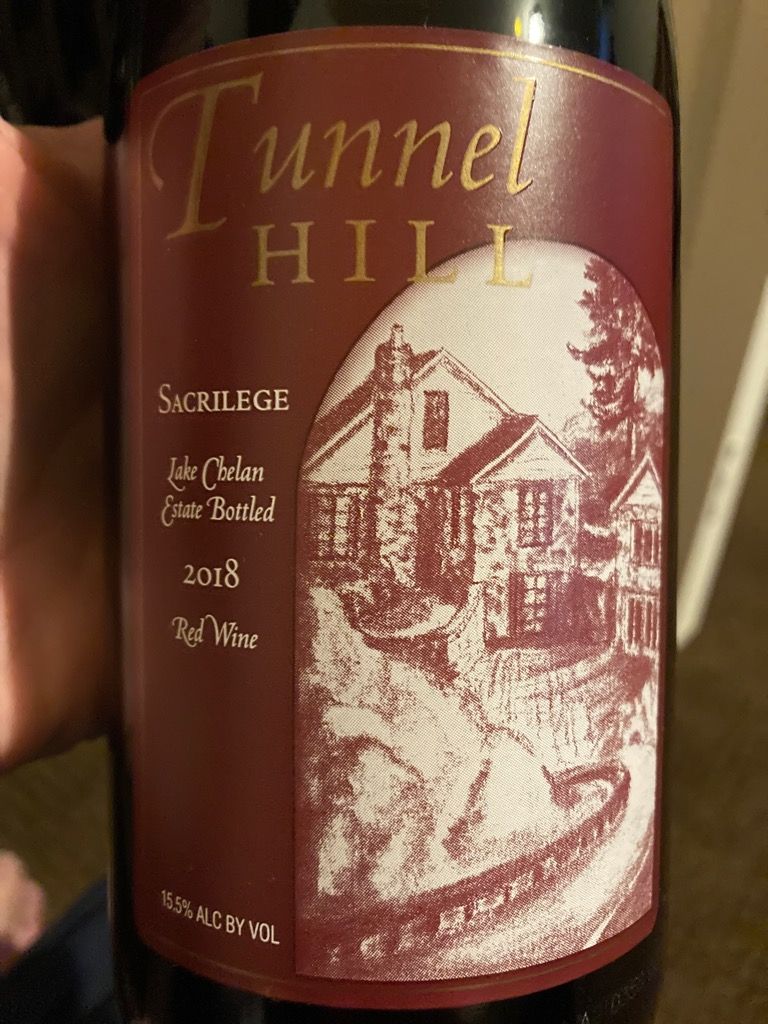 2018 Tunnel Hill Winery Sacrilege, USA, Washington, Columbia Valley