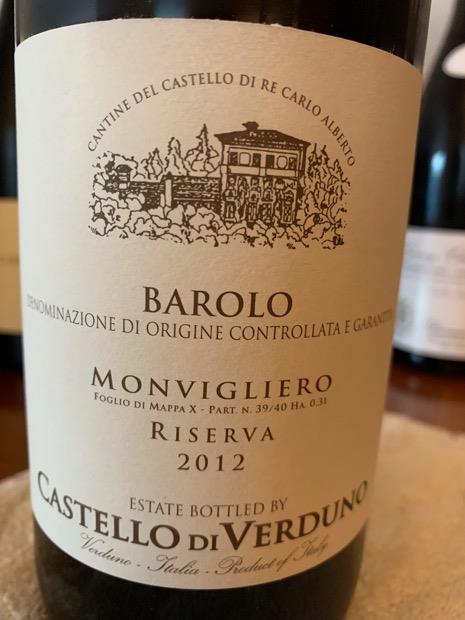 2012 Castello di Verduno Barolo Riserva Monvigliero, Italy, Piedmont ...