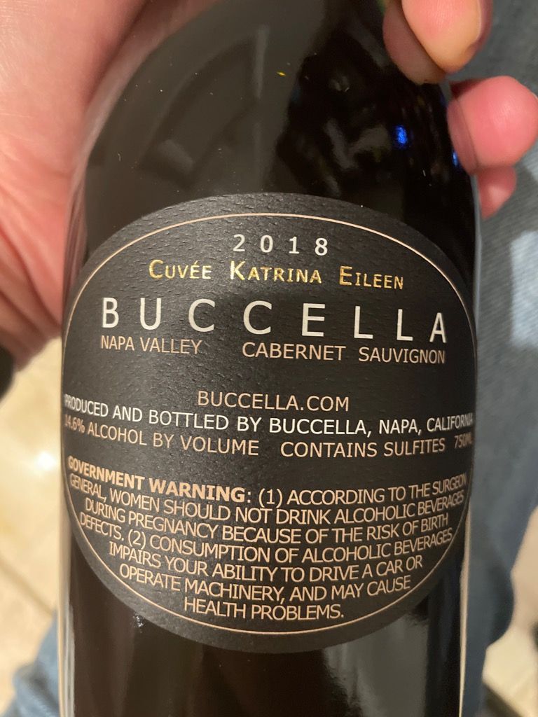 2018 Buccella Cabernet Sauvignon Cuvée Katrina Eileen