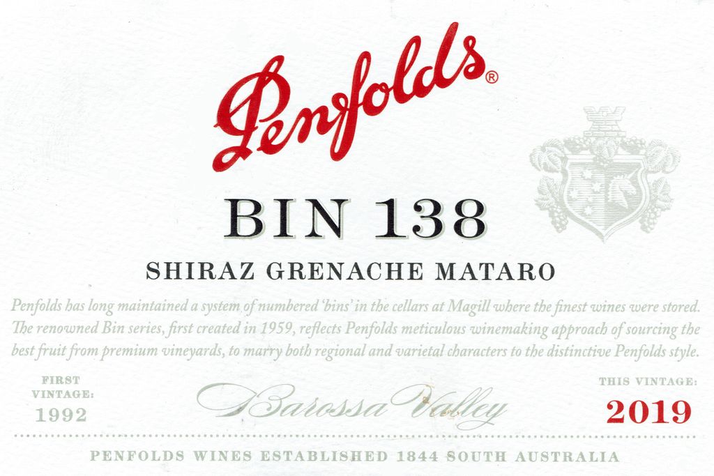 2019 Penfolds Bin 138 Shiraz Grenache Mataro - CellarTracker