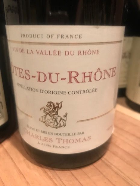Charles Thomas cotes du rhone Rouge glass 750ml (784585013654)