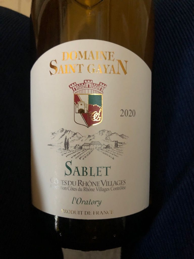 2022 Domaine Saint Gayan Côtes du Rhône Villages Sablet Blanc