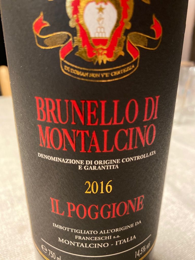 2016 Il Poggione (Proprietá Franceschi) Brunello di Montalcino, Italy ...