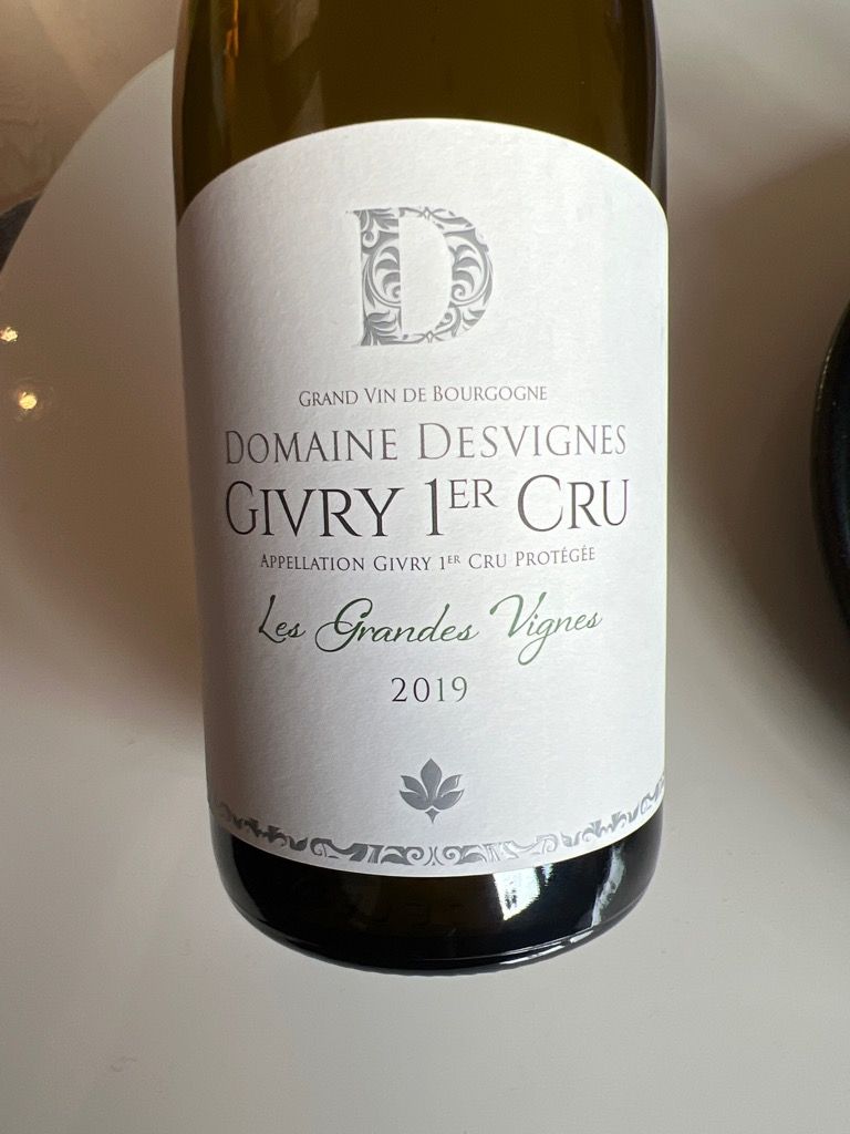 2019 Domaine Desvignes Givry 1er Cru Les Grandes Vignes Blanc, France ...