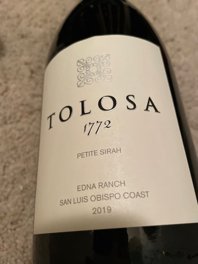2019 Tolosa Winery Petite Sirah 1772 Edna Ranch, USA, California