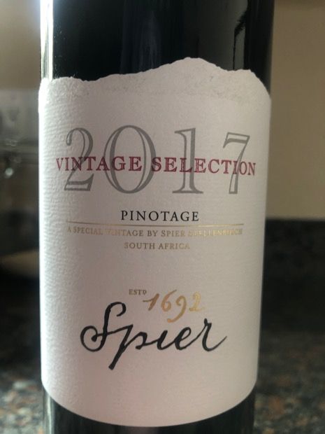 2017 Spier Pinotage Vintage Selection (Pinotage), South Africa, Coastal ...