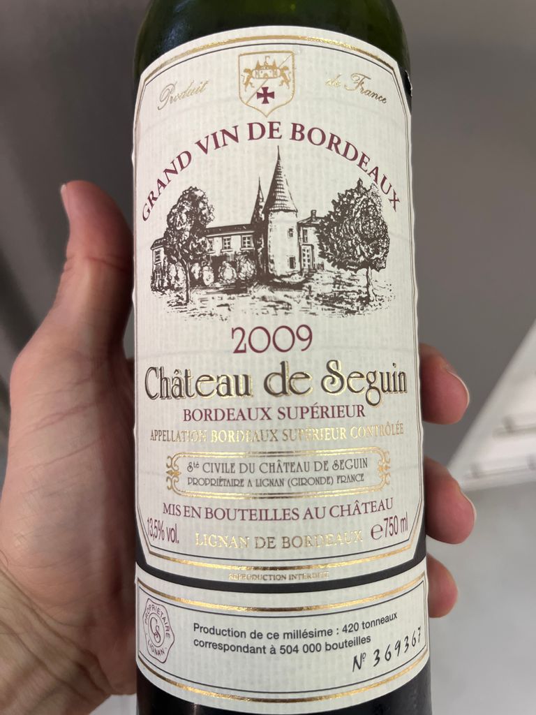 2009 Château de Seguin Bordeaux Supérieur - CellarTracker