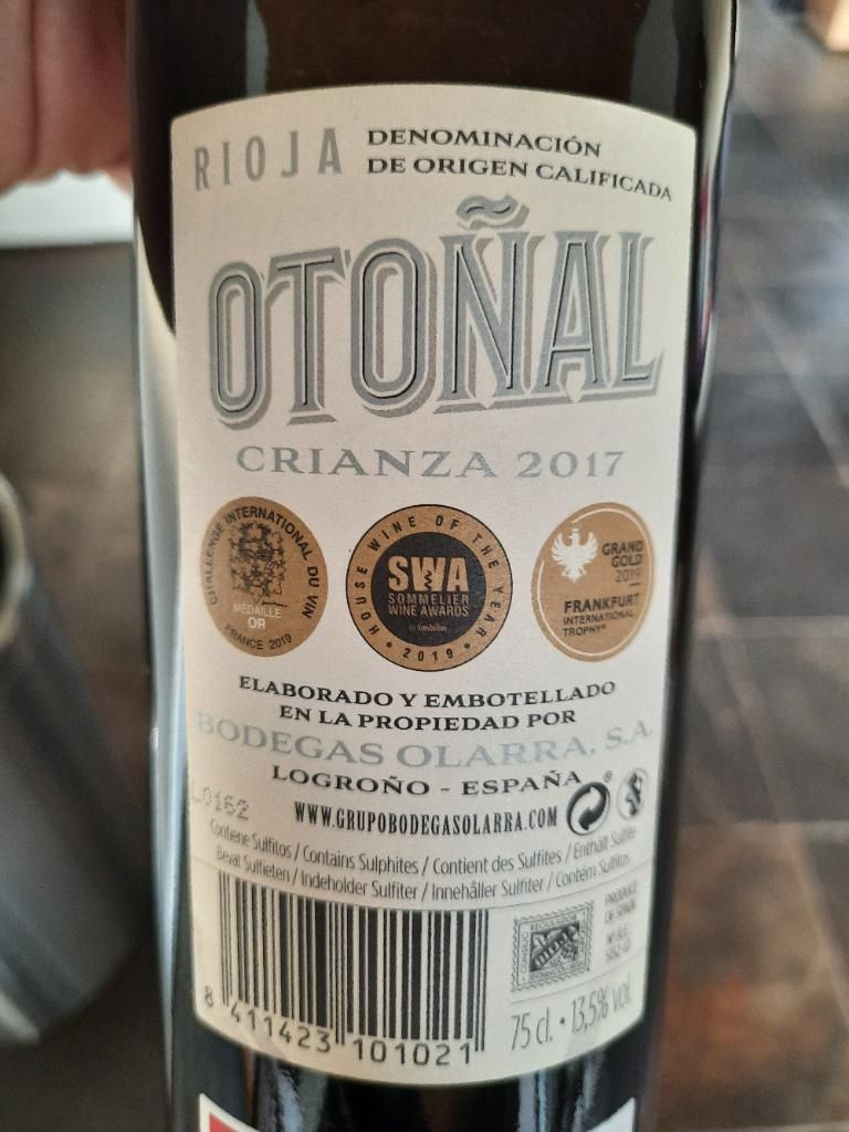 2019 Bodegas Olarra Rioja Otoñal Crianza, Spain, La Rioja, Rioja ...
