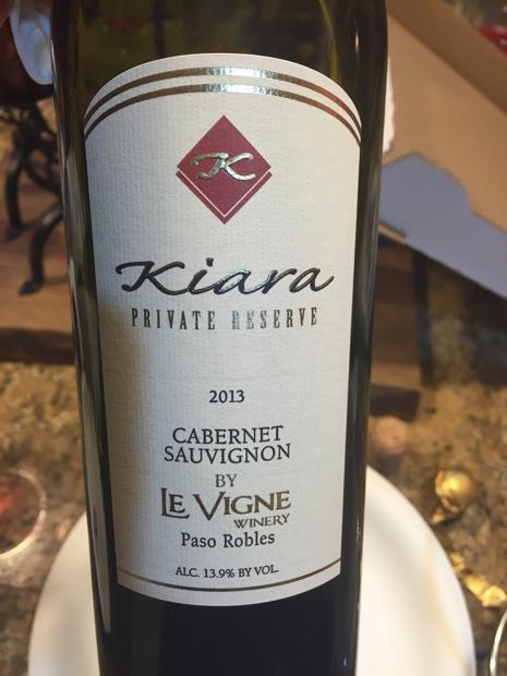 2013 Le Vigne Cabernet Sauvignon Kiara Private Reserve Kiara