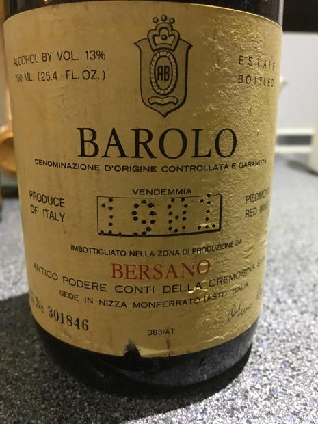 1977 Bersano Barolo - CellarTracker