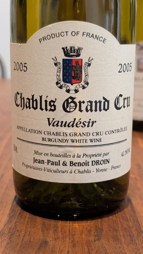 2022 Jean-Paul & Benoit Droin Chablis Grand Cru Vaudésir