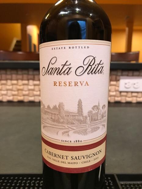 2013 Viña Santa Rita Cabernet Sauvignon Reserva, Chile, Maipo Valley ...