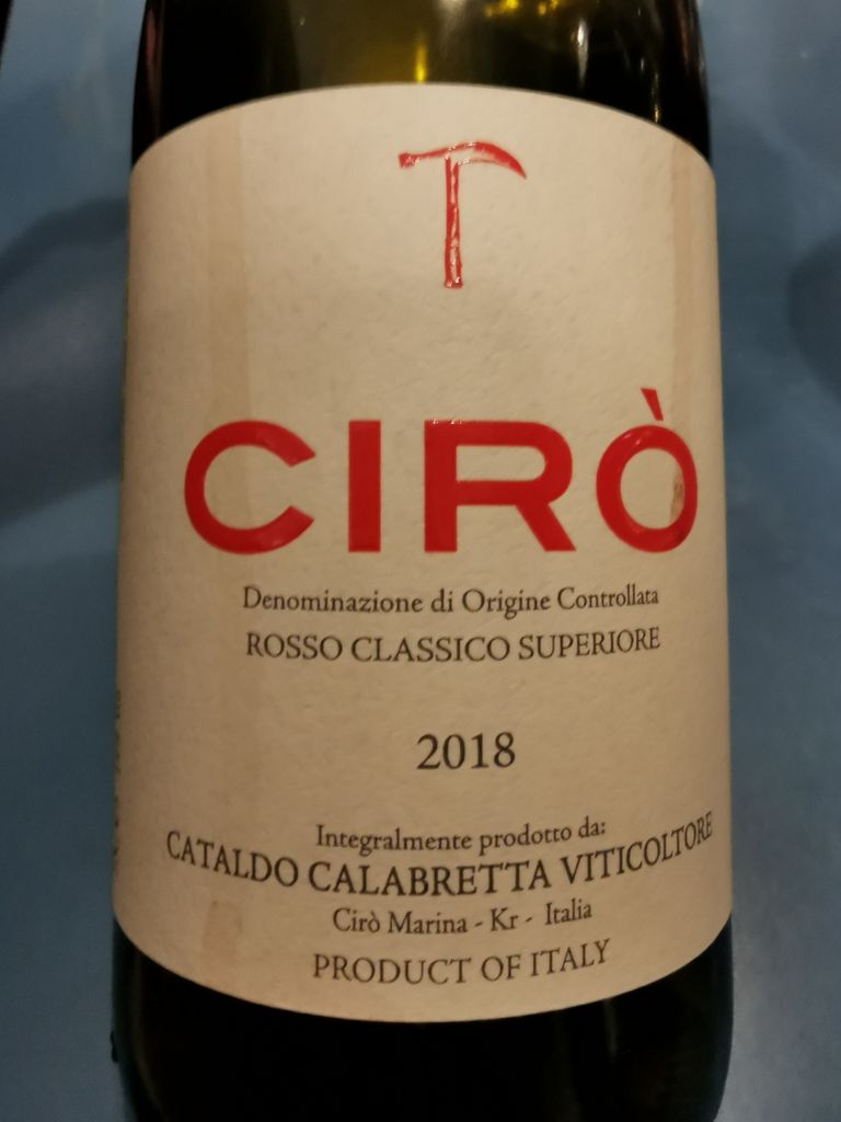 2018 Cataldo Calabretta Cir Classico Superiore CellarTracker