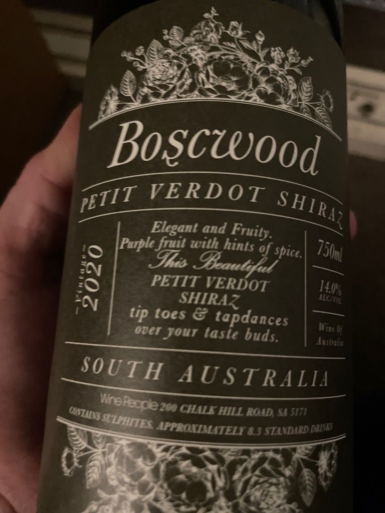 2020 Chalk Hill Wines Boscwood Petit Verdot Shiraz, Australia, South