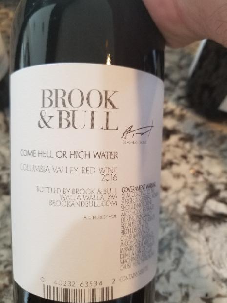 2016 Brook Bull Come Hell Or High Water Usa Washington Columbia