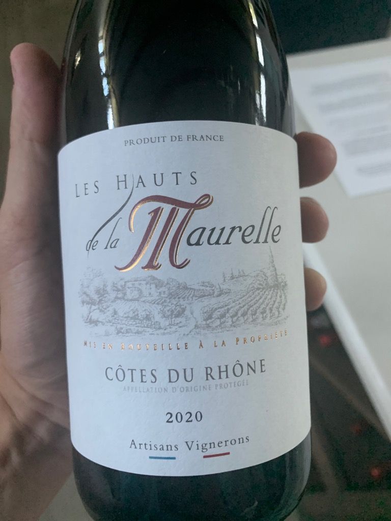 Maurelle 2022 Les Hauts de la Maurelle Côtes du Rhône, France, Rhône, Southern ...