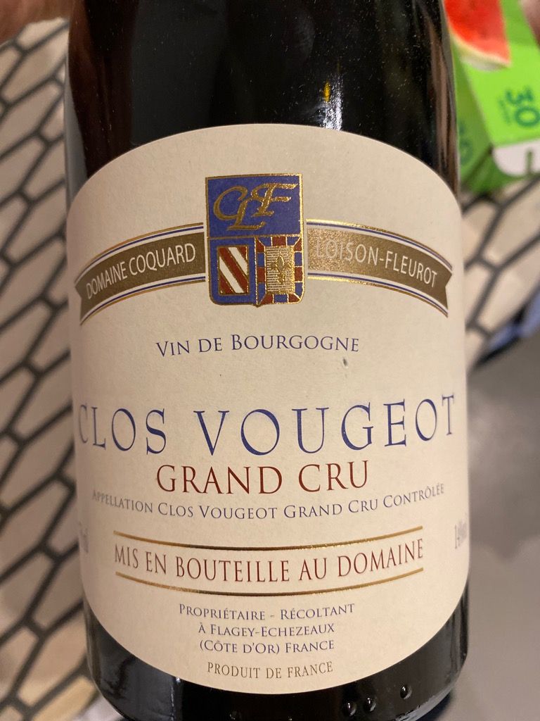 2019 Domaine Coquard Loison-Fleurot Clos Vougeot, France, Burgundy ...
