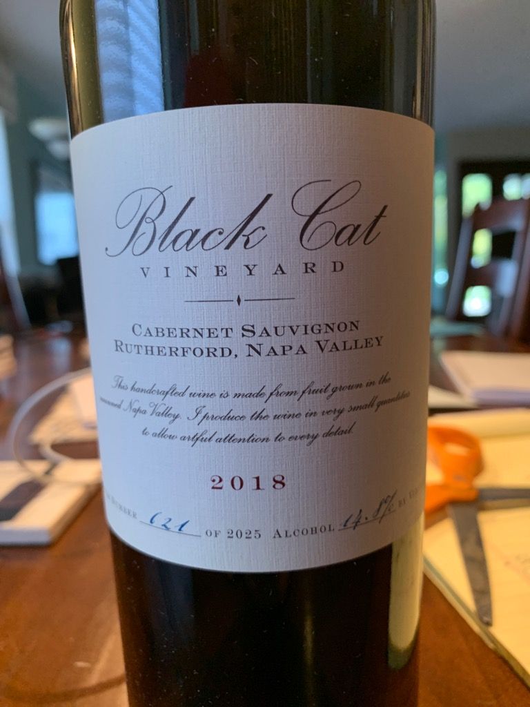 2018 Black Cat Vineyard Sauvignon Rutherford, USA, California