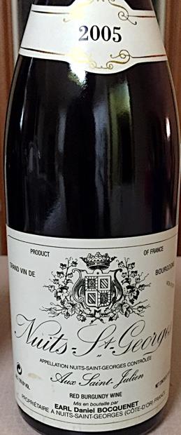 2005 Daniel Bocquenet Nuits St. Georges Aux St. Julien - CellarTracker