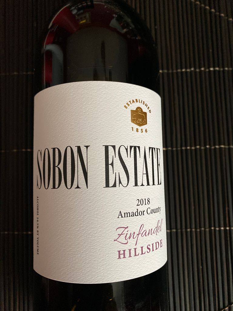 2018 Sobon Estate Zinfandel Hillside, USA, California, Sierra Foothills