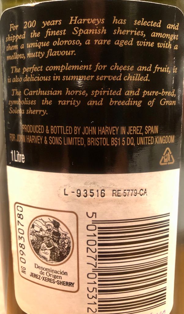 N.V. Harveys Jerez-Xérès-Sherry Gran Solera Rare Sherry