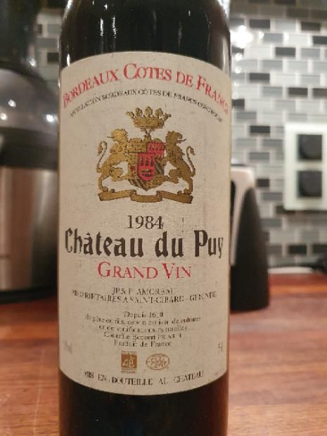 Château du Puy 1986 赤ワイン　シャトー　デュ　ピュイ 1986 Château Le Puy Francs Côtes de Bordeaux - CellarTracker