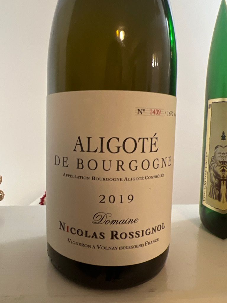 2019 Nicolas Rossignol Bourgogne-Aligoté, France, Burgundy, Bourgogne ...