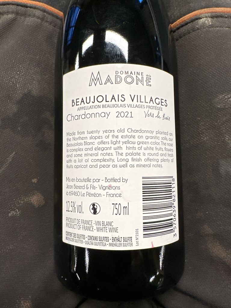 2021 Domaine de la Madone Beaujolais-Villages Vers le Bois
