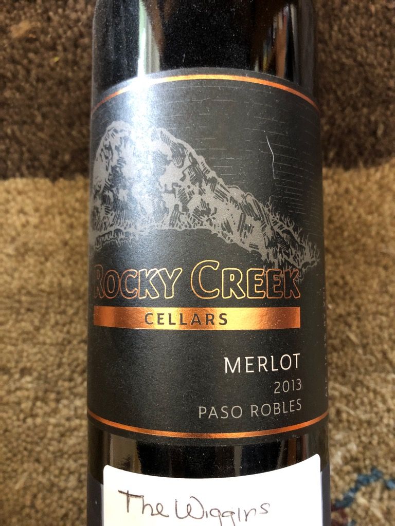 2019 Rocky Creek Cellars Merlot, USA, California, Central Coast, Paso