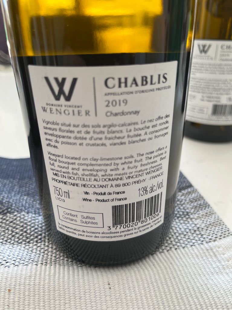 2022 Domaine Vincent Wengier Chablis - CellarTracker