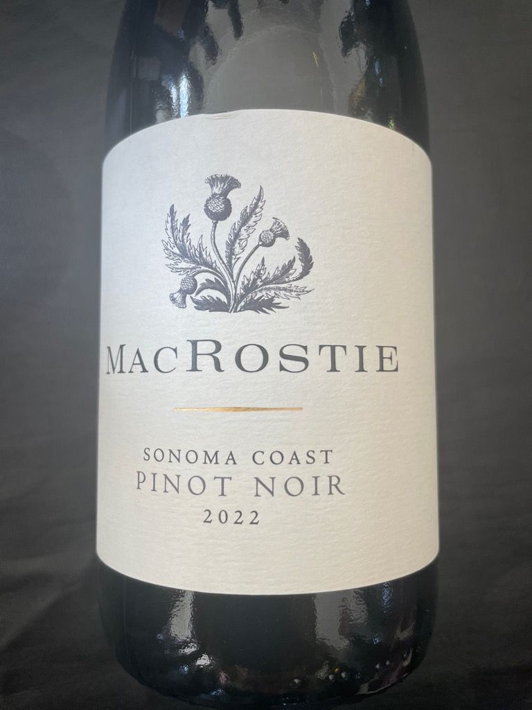 2022 MacRostie Pinot Noir Sonoma Coast, USA, California, Sonoma County ...