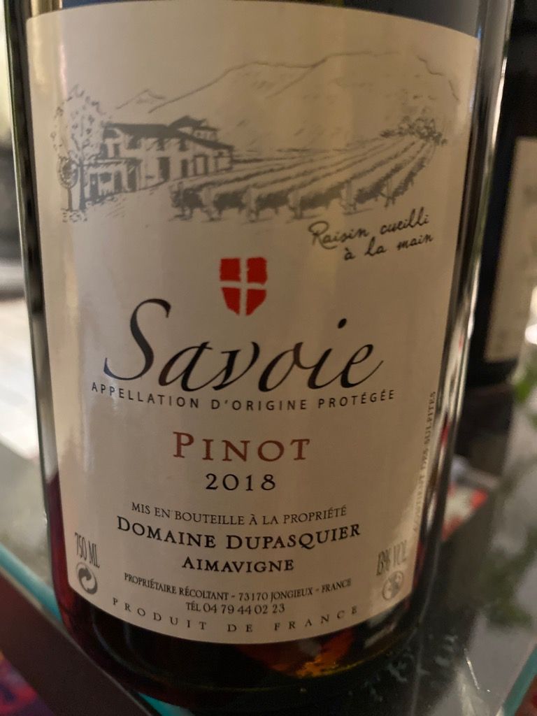 2017 Domaine Dupasquier Vin de Savoie Pinot, France, Savoie, Vin de