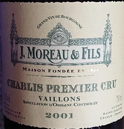 ワイン J. Moreau & Fils Chablis 2003 2003 J. Moreau & Fils Chablis 1er Cru Vaillons - CellarTracker