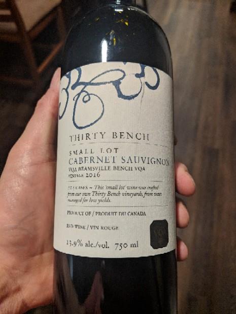 2016 Thirty Bench Cabernet Sauvignon Small Lot Thirty Bench