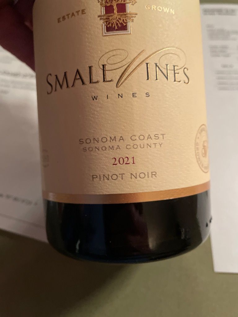 2021 Small Vines Wines Pinot Noir MK Vineyard, USA, California, Sonoma