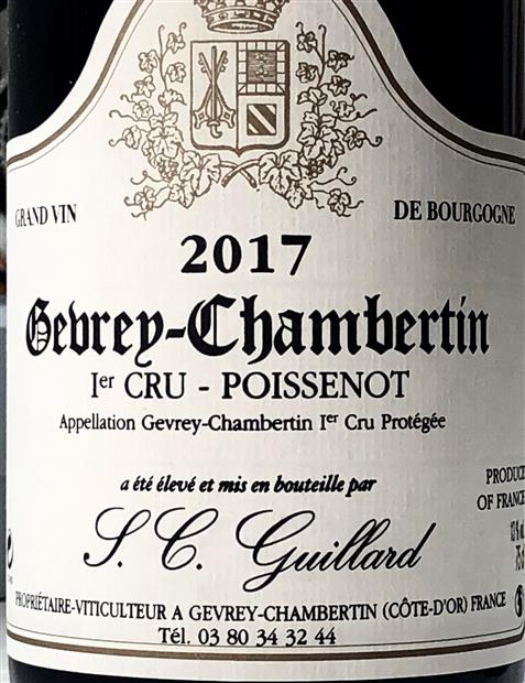 ワイン S.C. Guillard Gevrey-Chambertin 2016 2016 S.C. Guillard Gevrey-Chambertin 1er Cru Poissenot - CellarTracker
