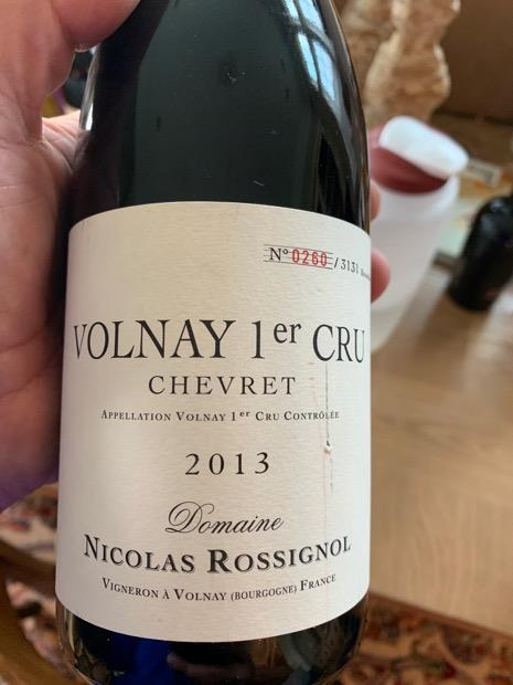 2013 Nicolas Rossignol Volnay 1er Cru Les Chevrets, France, Burgundy ...