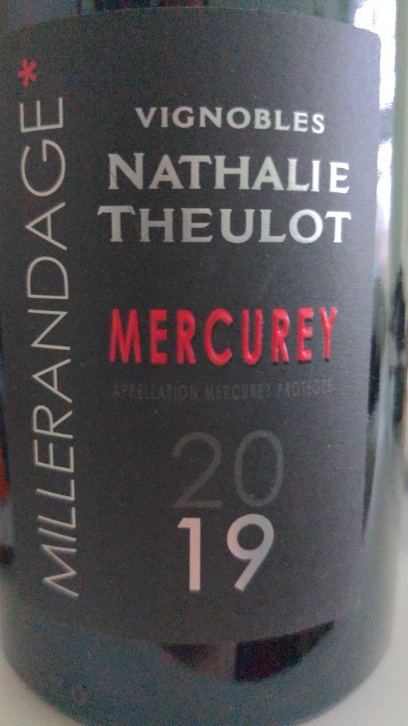 2019 Nathalie Theulot Mercurey Cuvée Millerandage, France, Burgundy