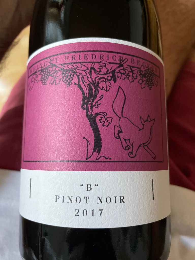 2017 Friedrich Becker Pinot Noir "B", Germany, Pfalz - CellarTracker