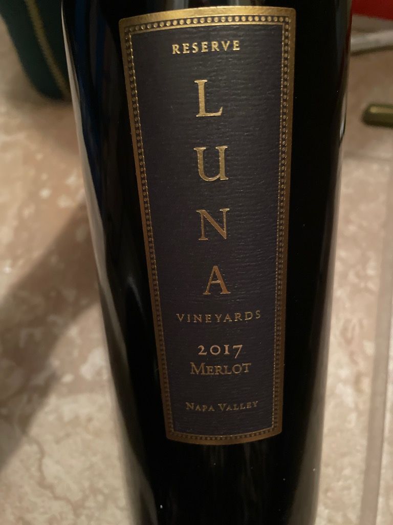 2017 Luna Vineyards Merlot Reserve, USA, California, Napa Valley ...