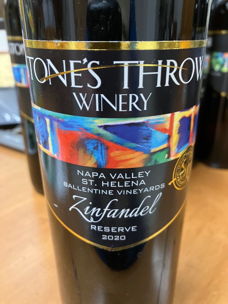 2020 Stone's Throw Winery Zinfandel Reserve Ballentine Vineyards St