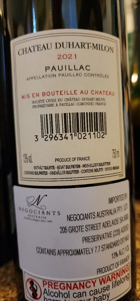 2021 Château Duhart-Milon - CellarTracker