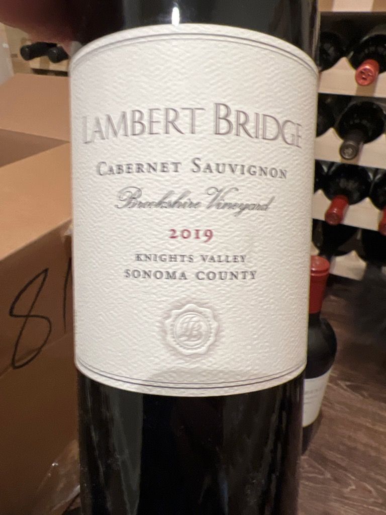 2019 Lambert Bridge Cabernet Sauvignon Brookshire Vineyard, USA ...