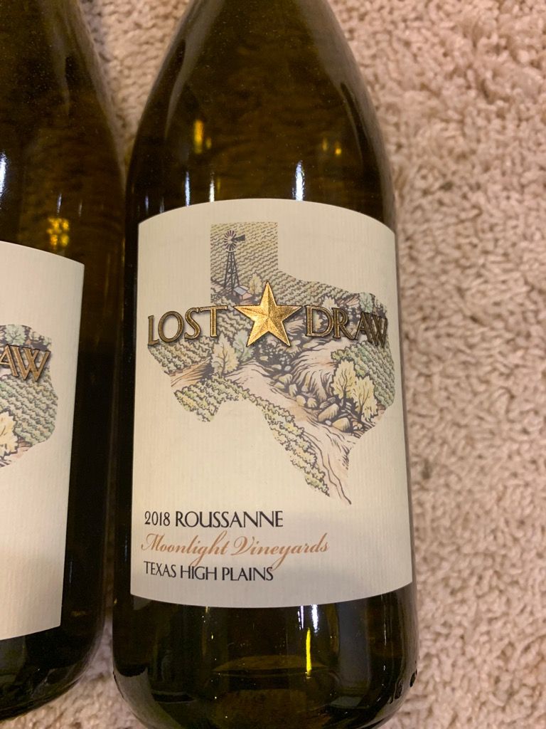 2018 Lost Draw Cellars Roussanne Moonlight Vineyards, USA, Texas, Texas