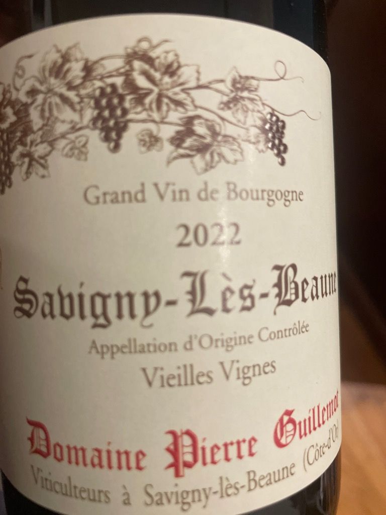 サヴィニ　レ　ボーヌ 2022 ドメーヌ　ピエール　ギヨーム 2022 Domaine Pierre Guillemot Savigny-lès-Beaune Vieilles Vignes