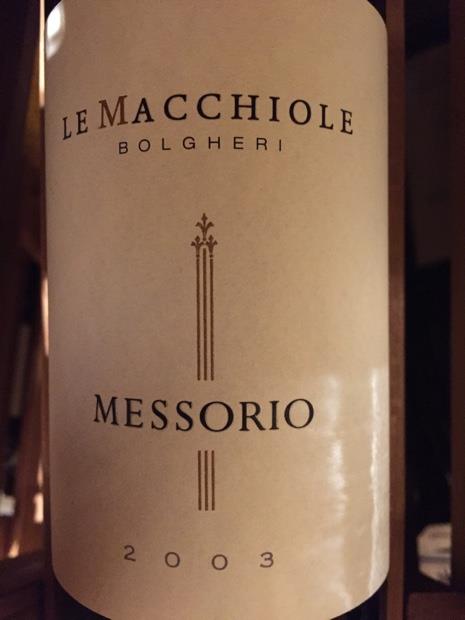 2003 Le Macchiole Messorio Toscana IGT - CellarTracker