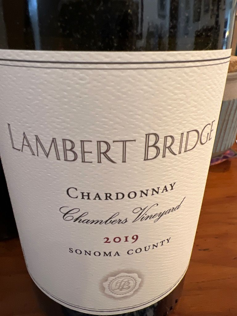 2019 Lambert Bridge Chardonnay Chambers Vineyard, USA, California ...